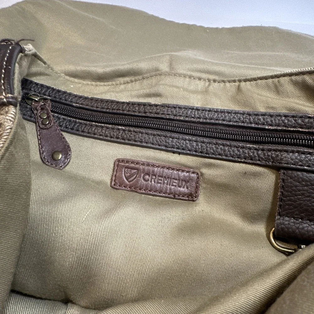 Cremieux Canvas Shoulder/Messenger Tablet Laptop Bag Leather Accents